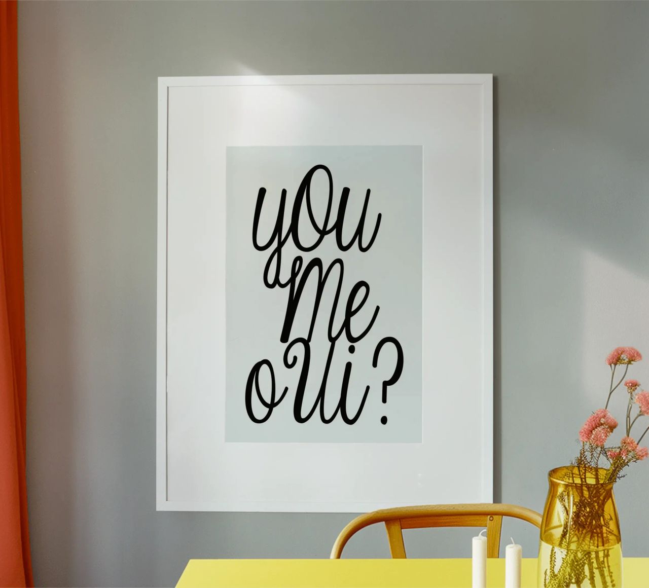 You Me Oui typography print Poster von Honeymoon Hotel