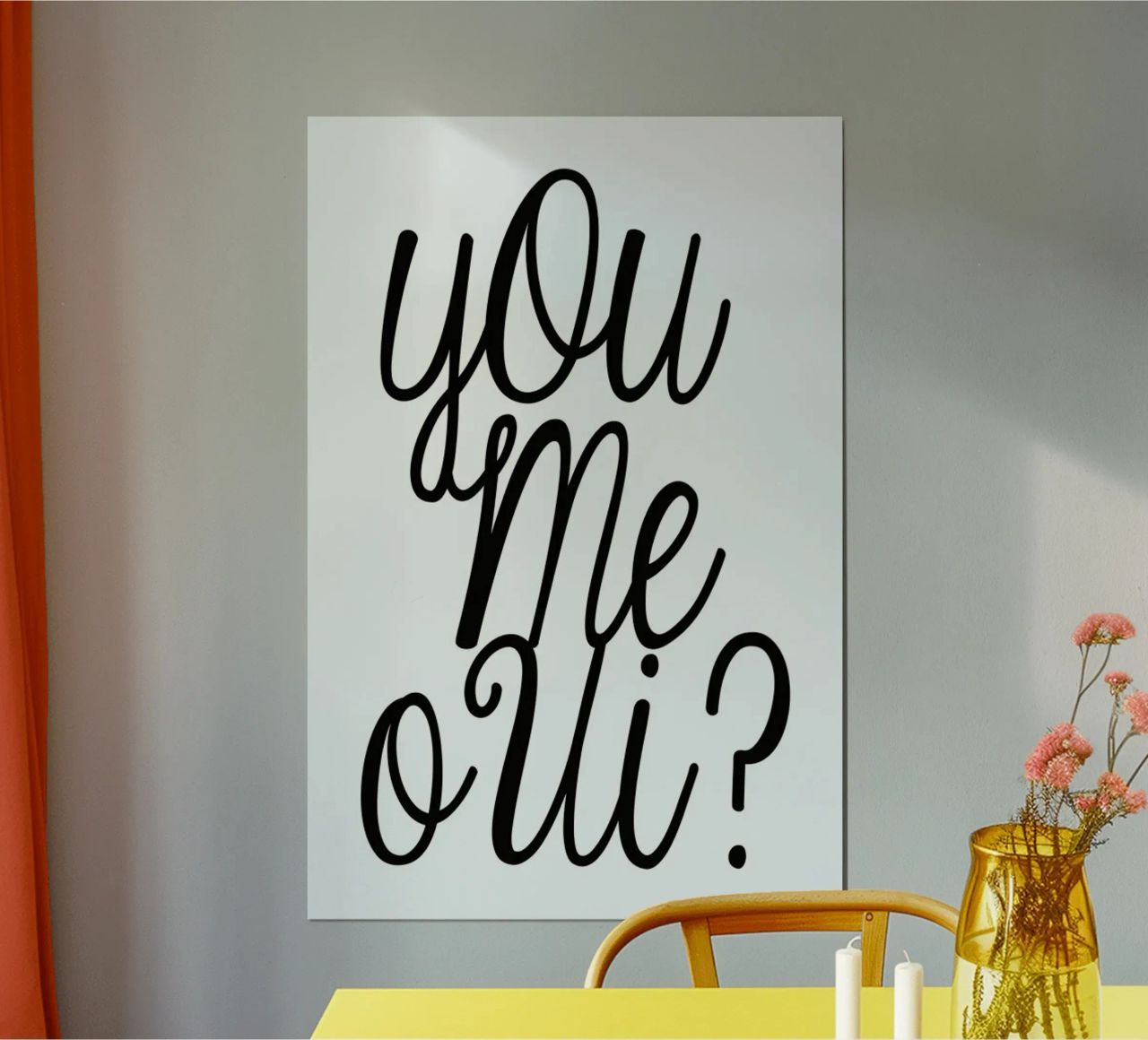 You Me Oui typography print Poster von Honeymoon Hotel