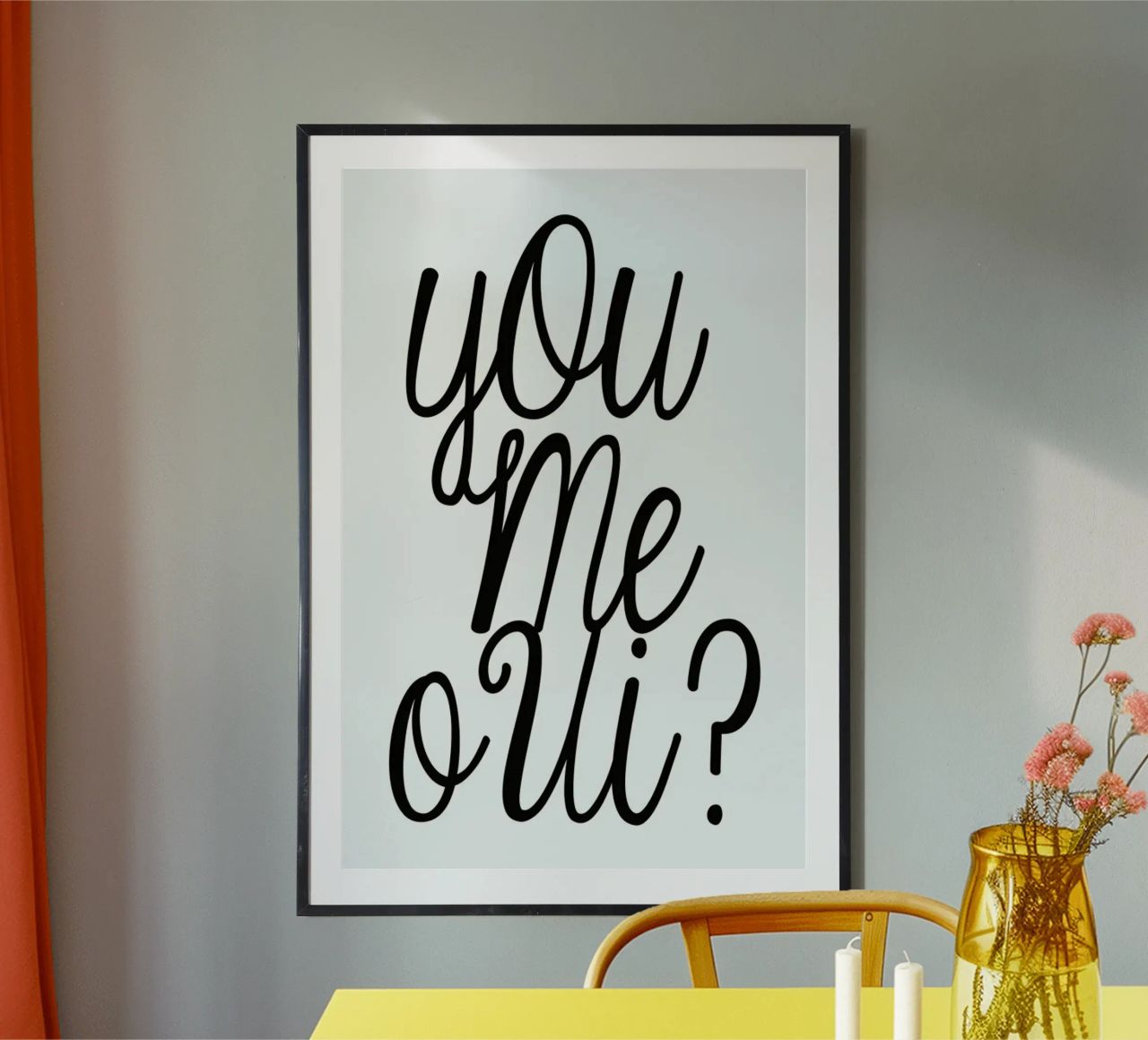 You Me Oui typography print Poster von Honeymoon Hotel