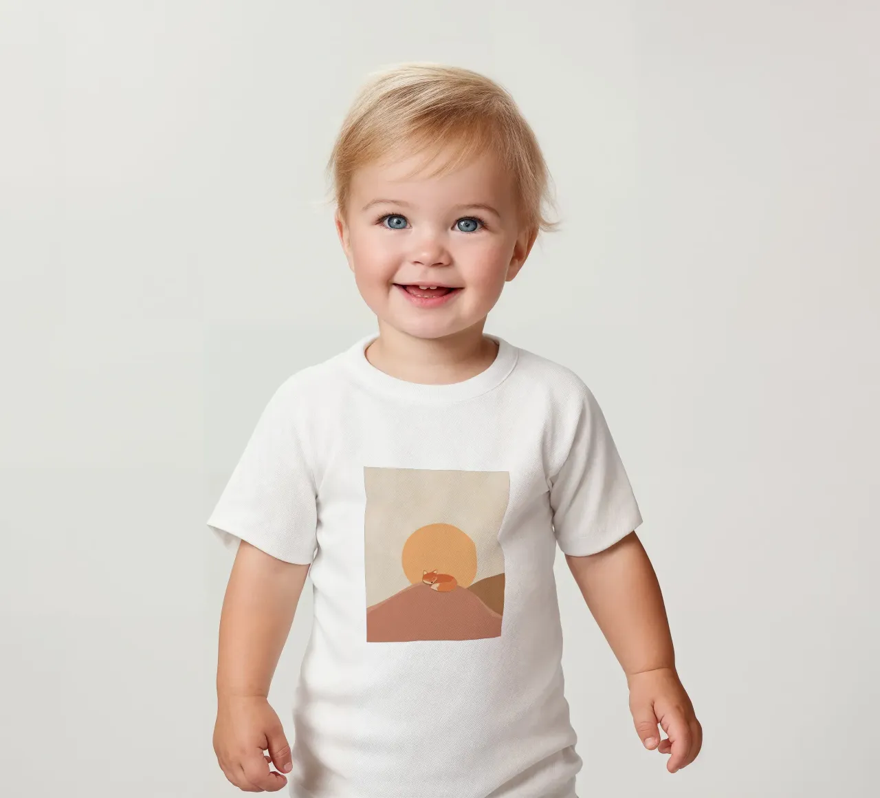 Volpe addormentata Arte murale minimalista al tramonto maglietta neonato da StudioVO