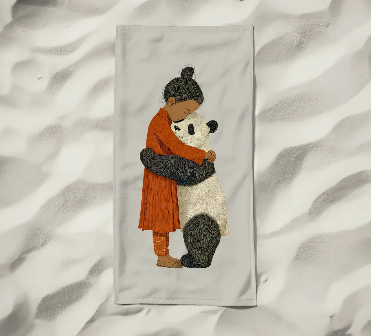 Ragazza e panda telo mare da Fearless Friends