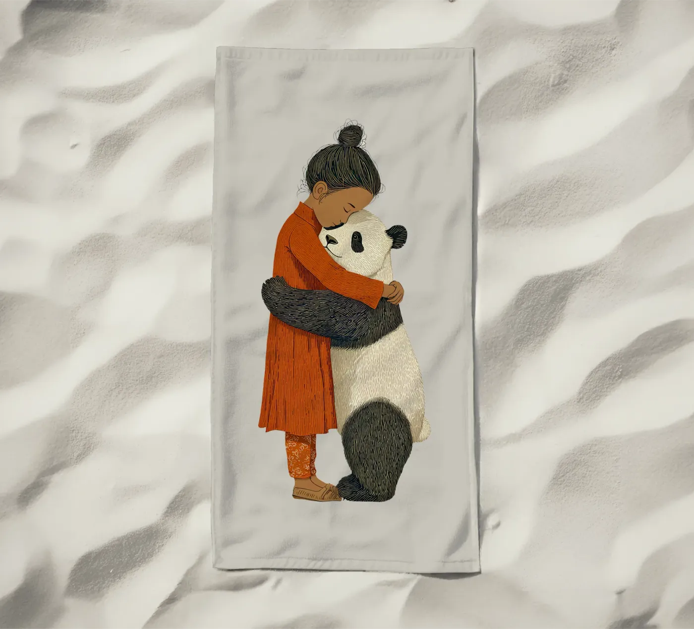 Ragazza e panda telo mare da Fearless Friends