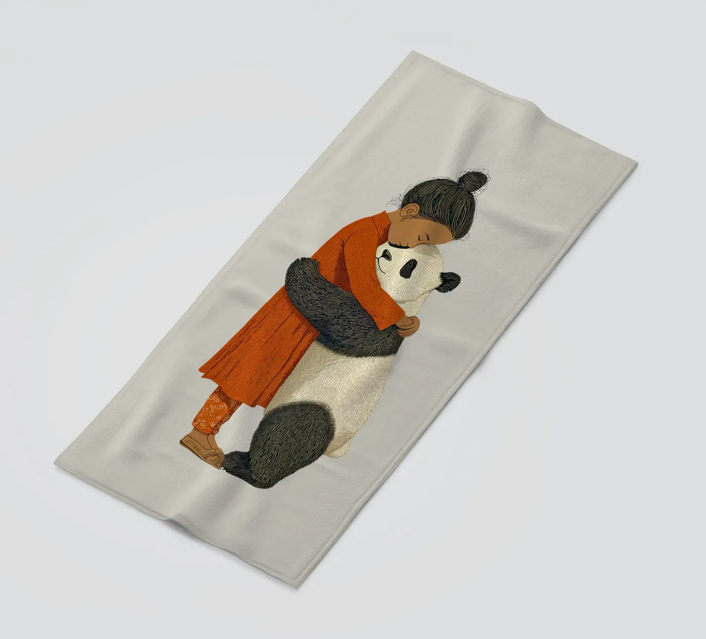 Ragazza e panda telo mare da Fearless Friends