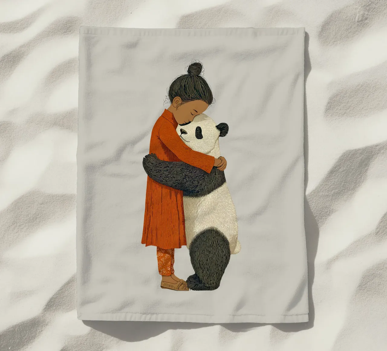 Ragazza e panda telo mare da Fearless Friends