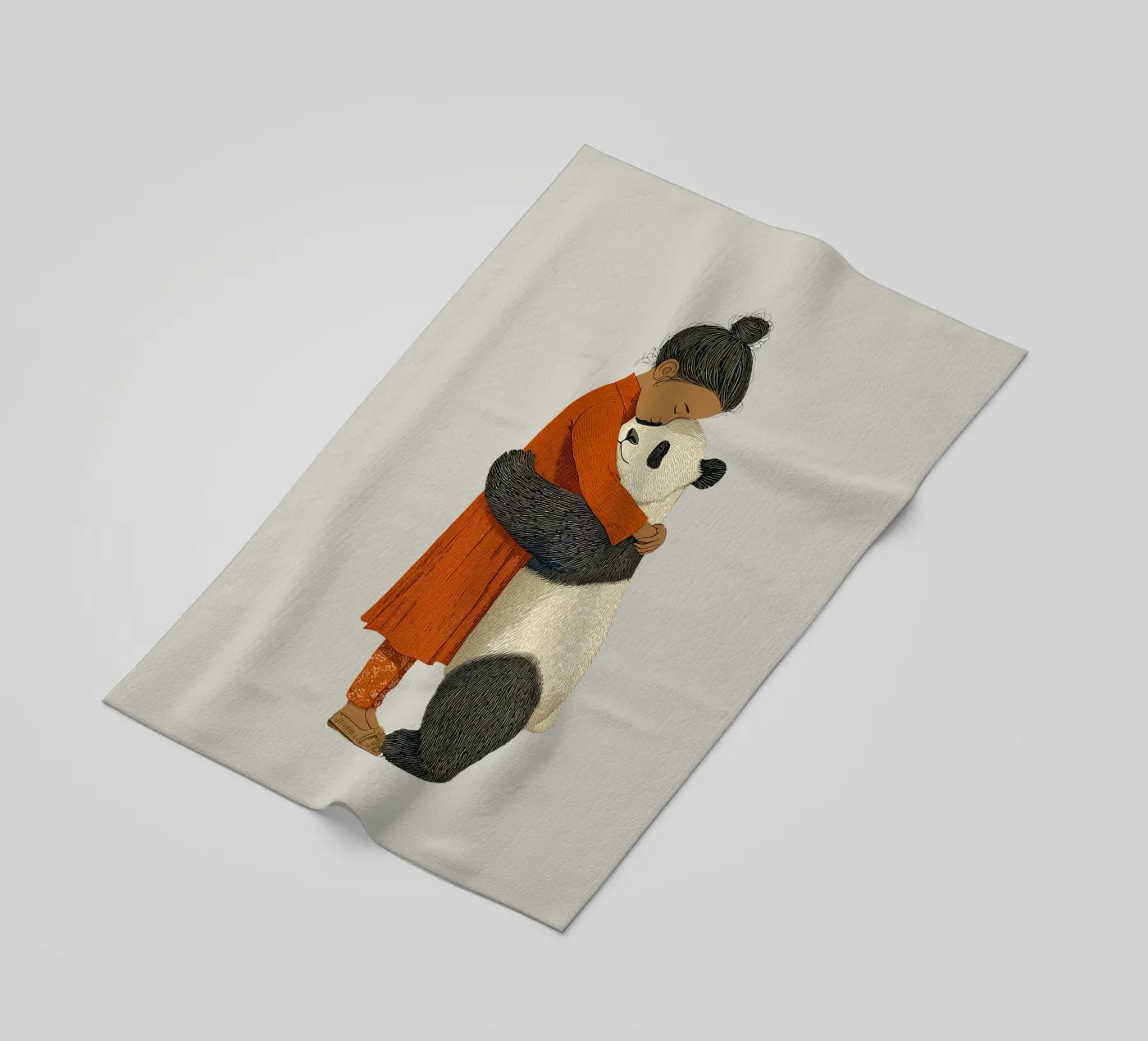 Ragazza e panda telo mare da Fearless Friends