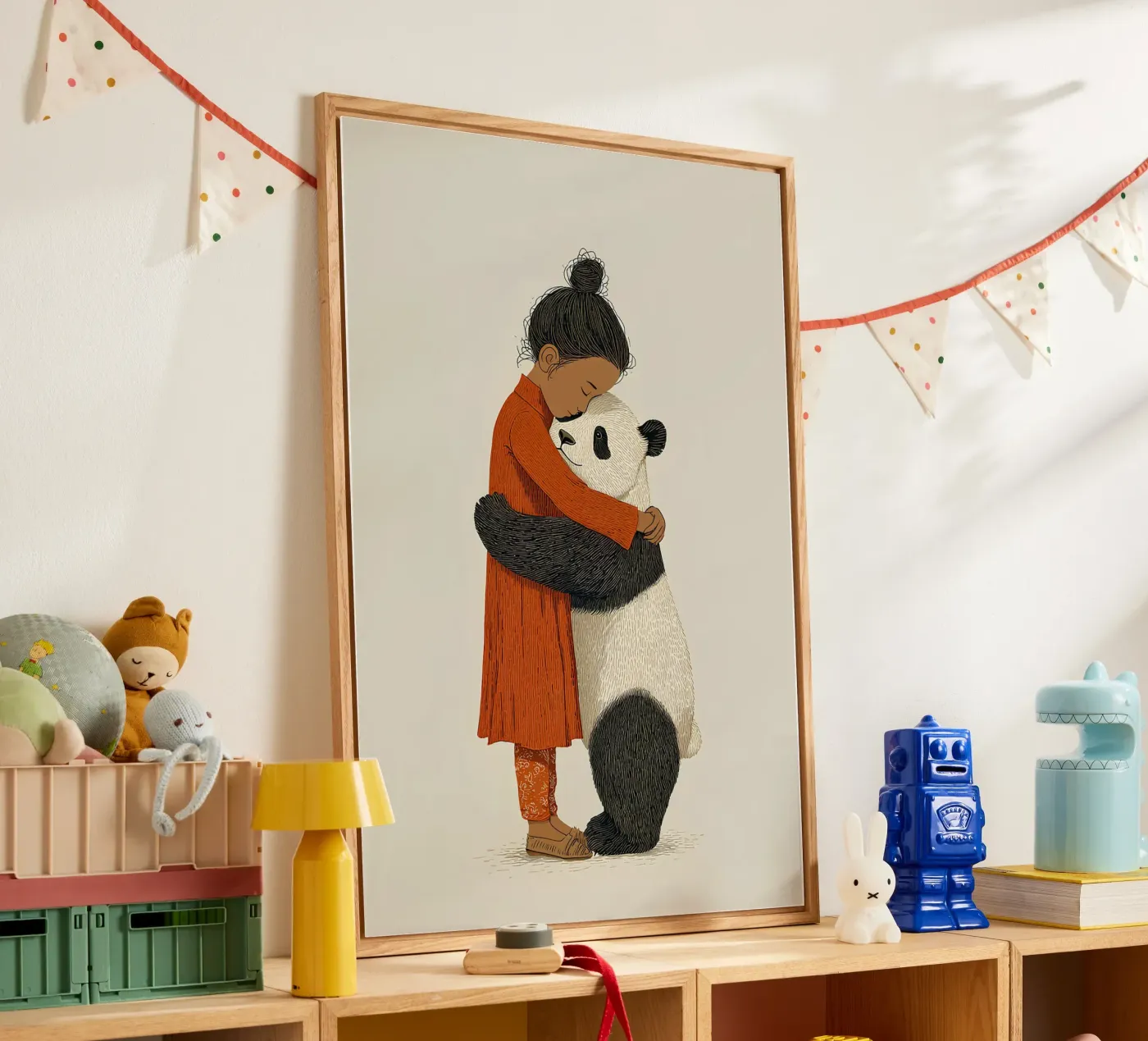 Ragazza e panda plexiglass da Fearless Friends