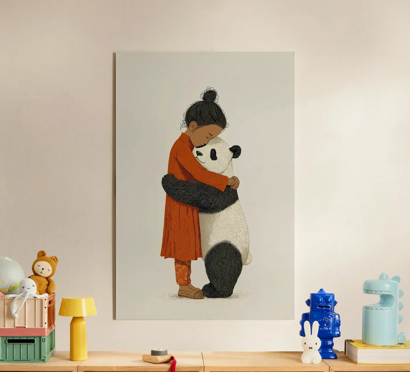 Ragazza e panda plexiglass da Fearless Friends