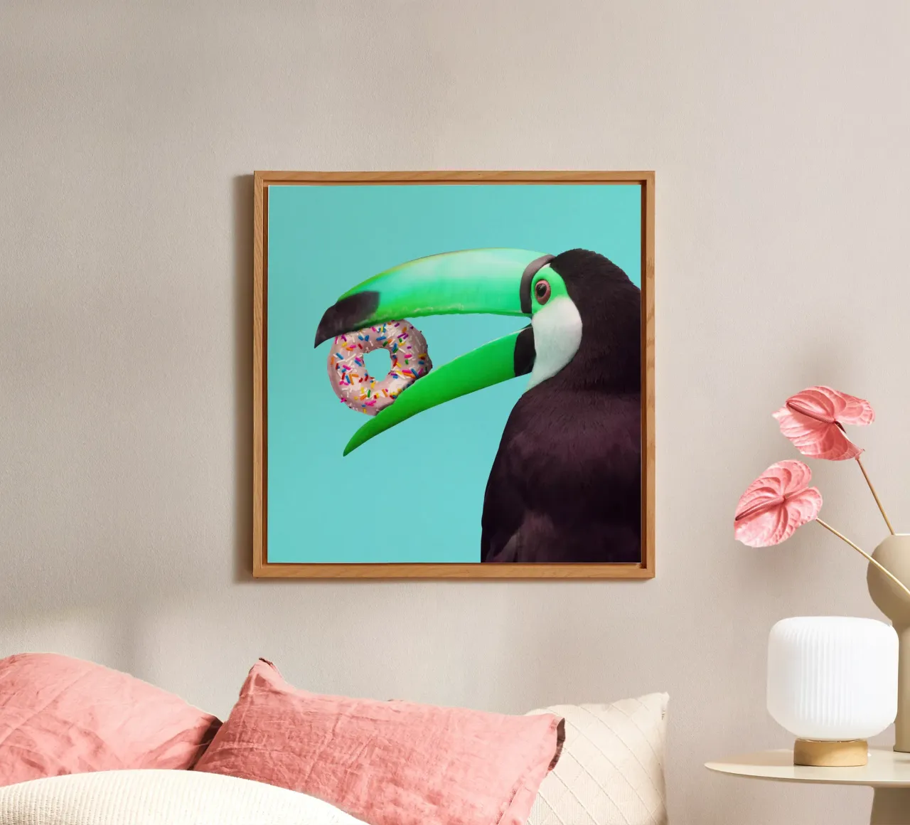 Donut toucan alluminio dibond da Dikhotomy
