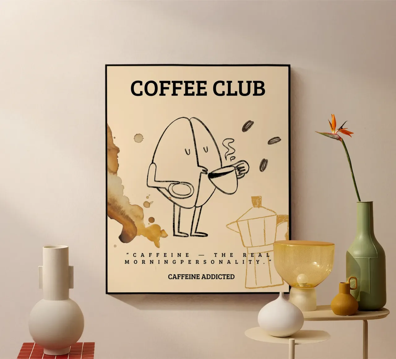 CAFFEINE ADDICTED plexiglass da COFFEE CLUB