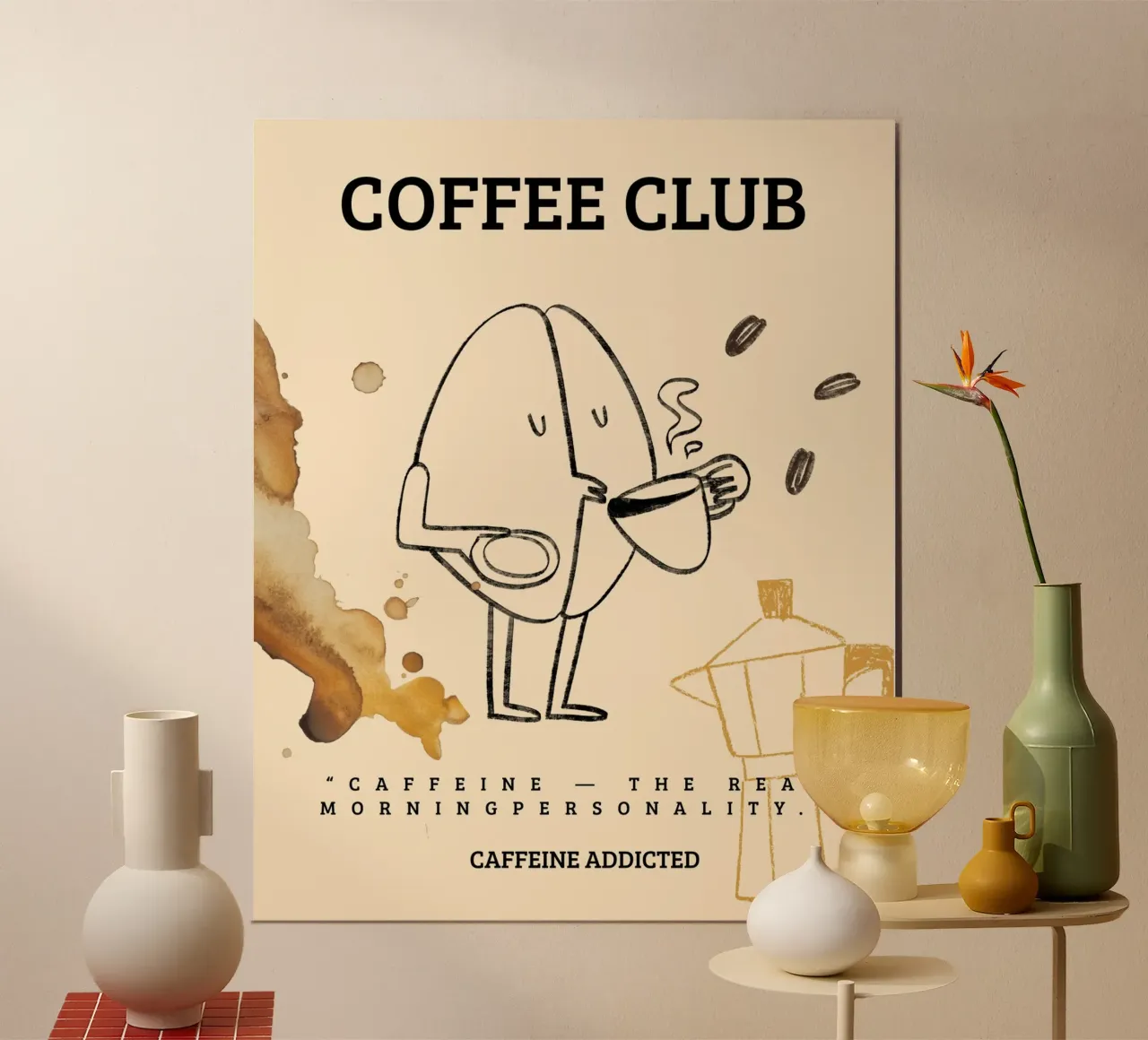 CAFFEINE ADDICTED poster da COFFEE CLUB