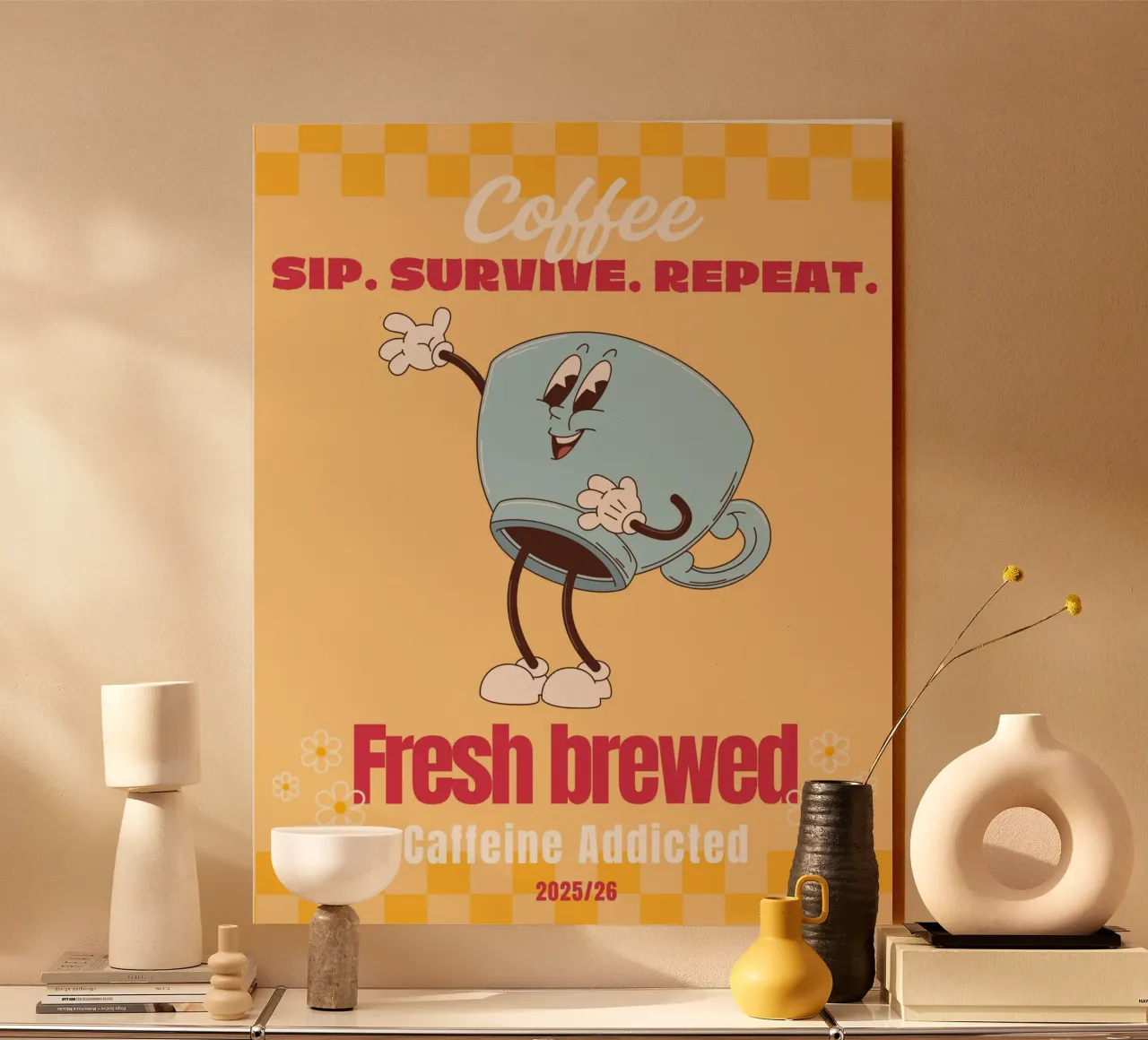 SIP. SURVIVE. REPEAT plexiglass da COFFEE CLUB