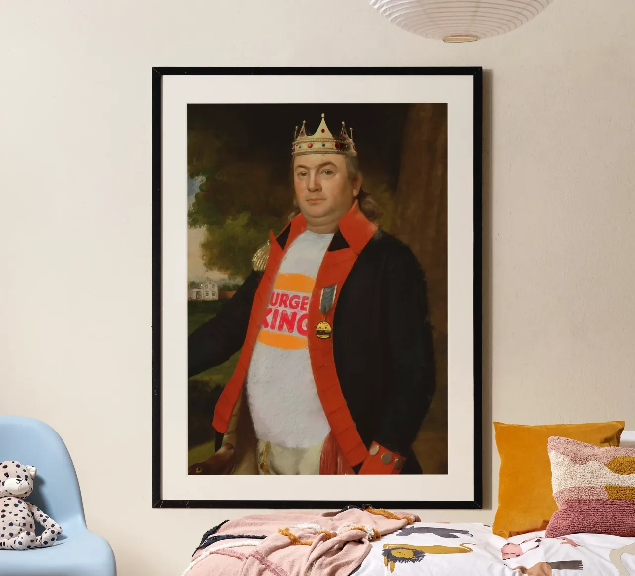 Fast Food King poster con telaio in plastica da Dikhotomy