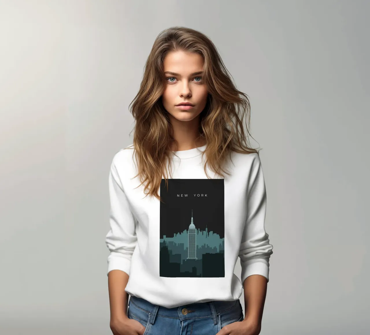 New York felpa da minimalist designs