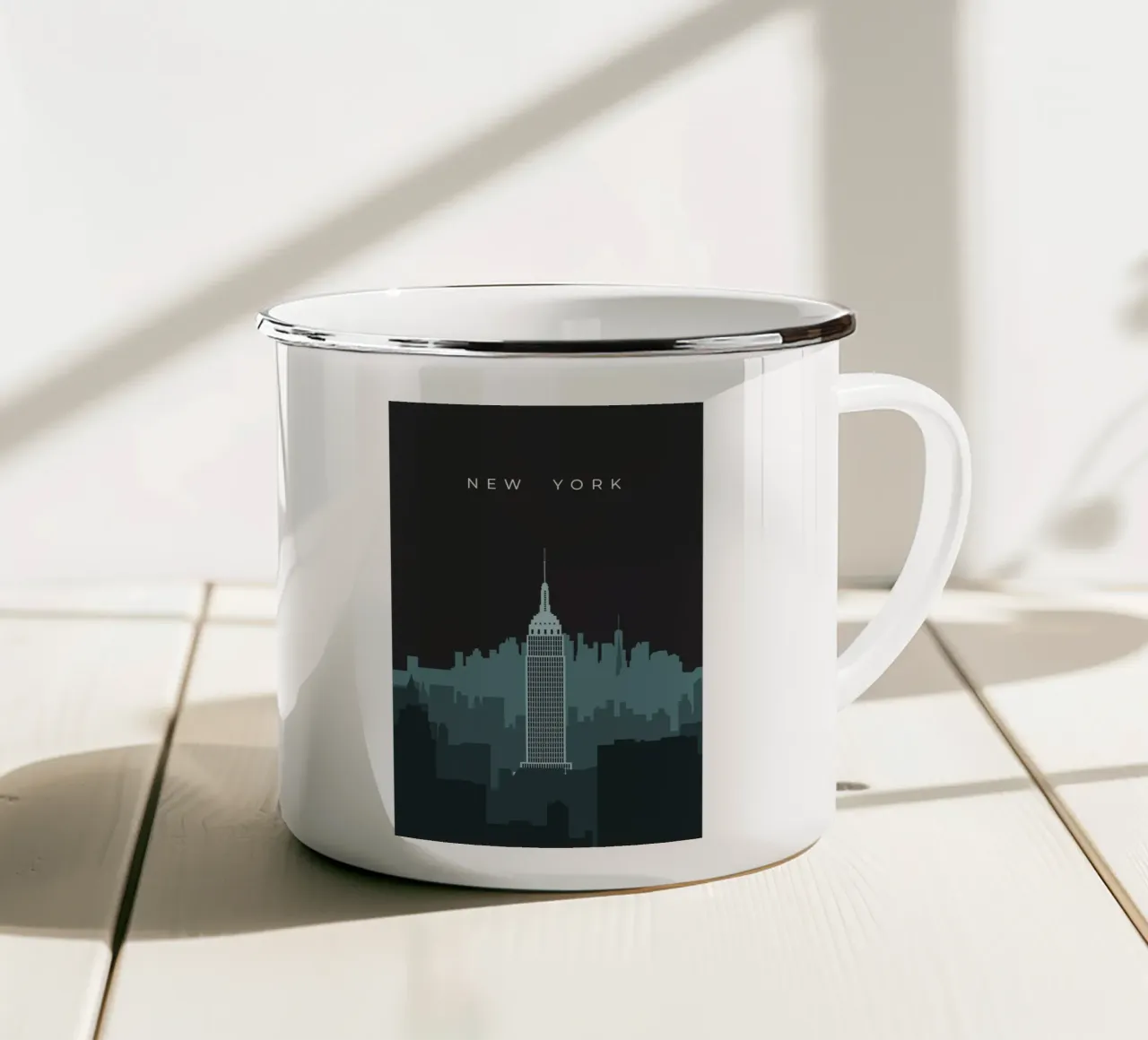 New York tazza in smalto da minimalist designs