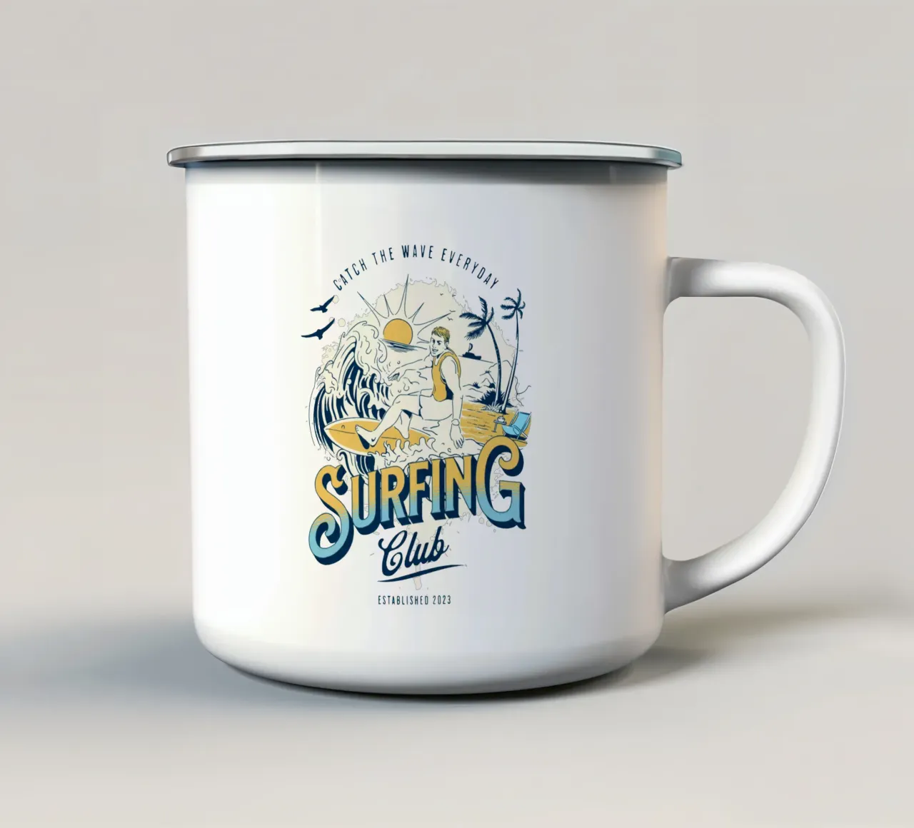 Catturare l'onda ogni giorno tazza in smalto da Gunawan Rb