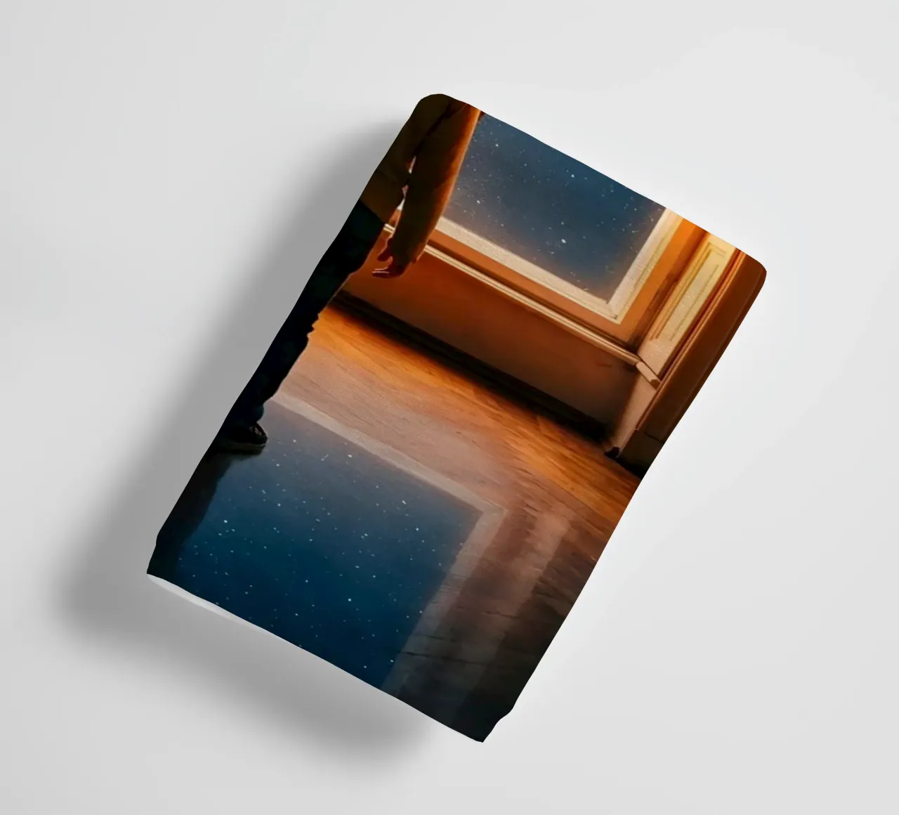 Wonder of the Unknown: Kid Astronaut and UFO Window Art towel by Cosmic Reverie Studio