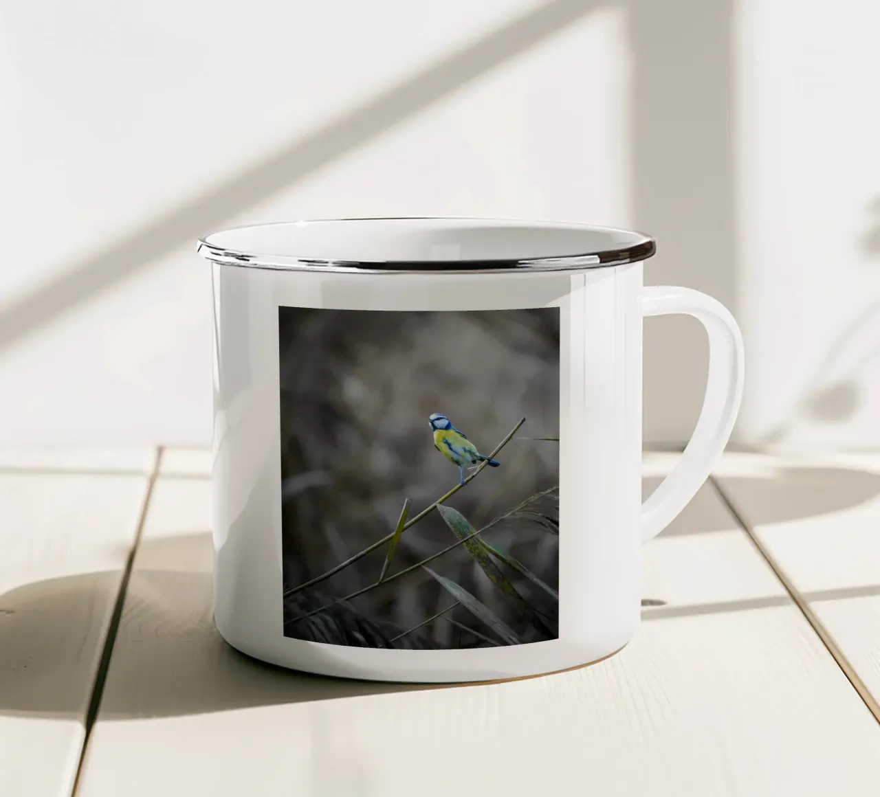 Cinciallegra blu tazza in smalto da Tom's Wildlife