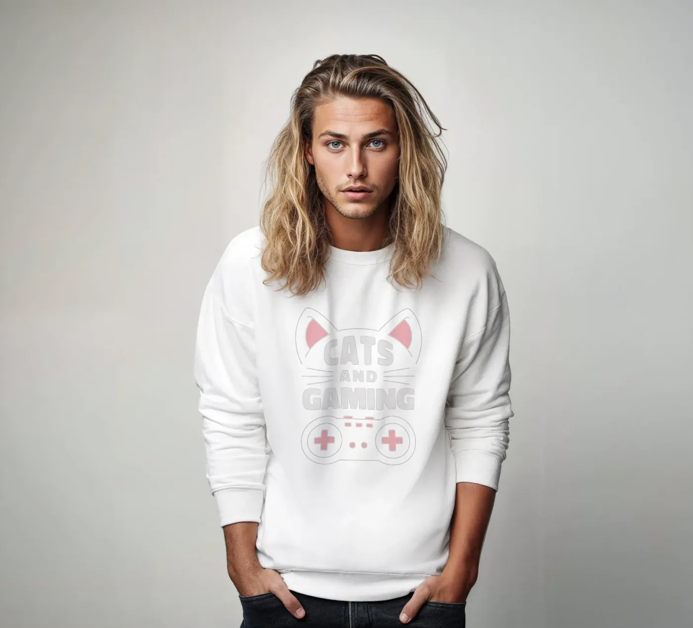 Cat & Game sweatshirt by Gunawan Rb