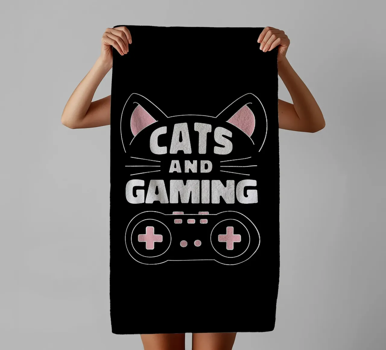 Gatto e gioco asciugamano da bagno da Gunawan Rb