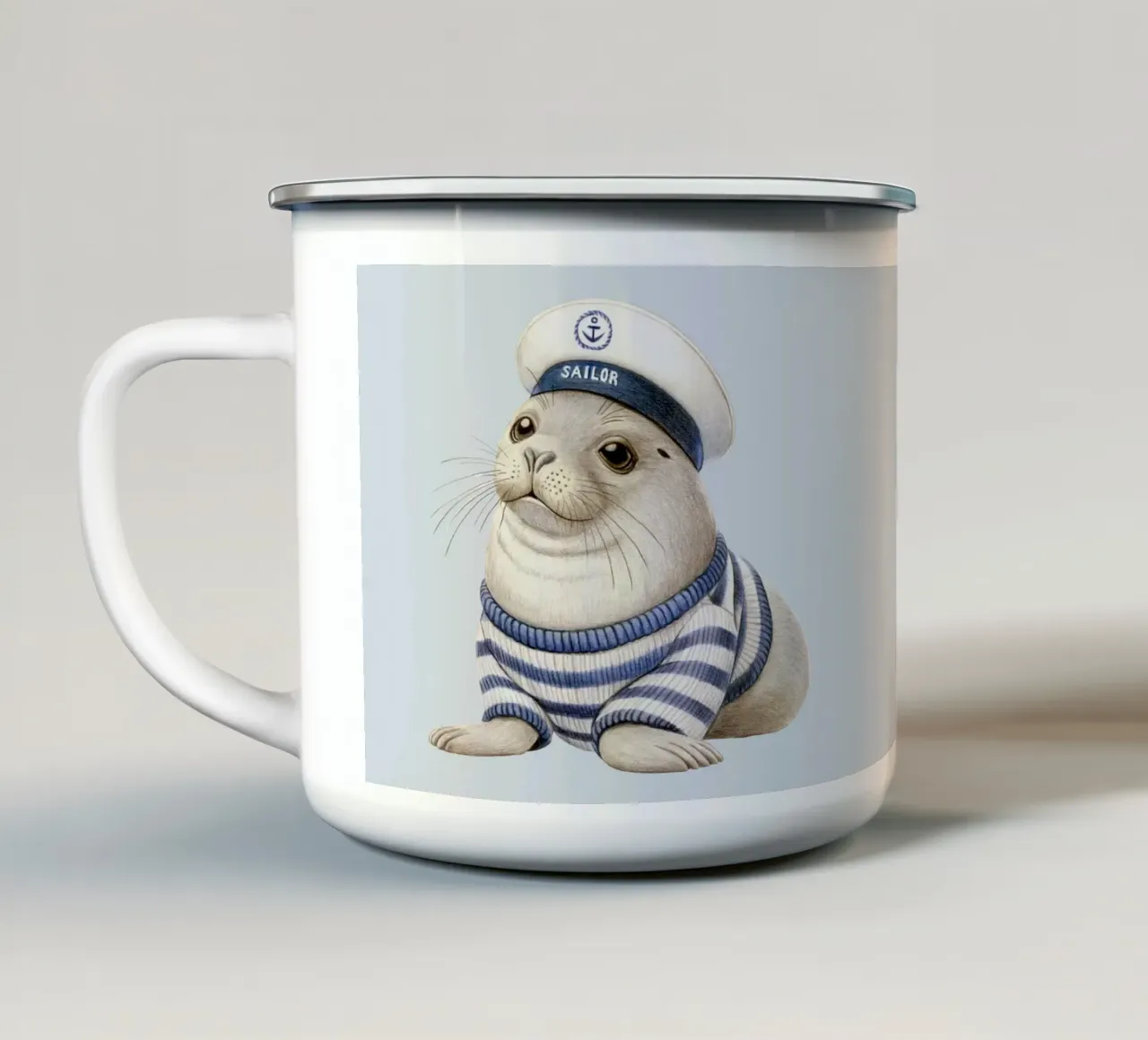 Piccola foca marinaio tazza in smalto da Graphit und Farbe