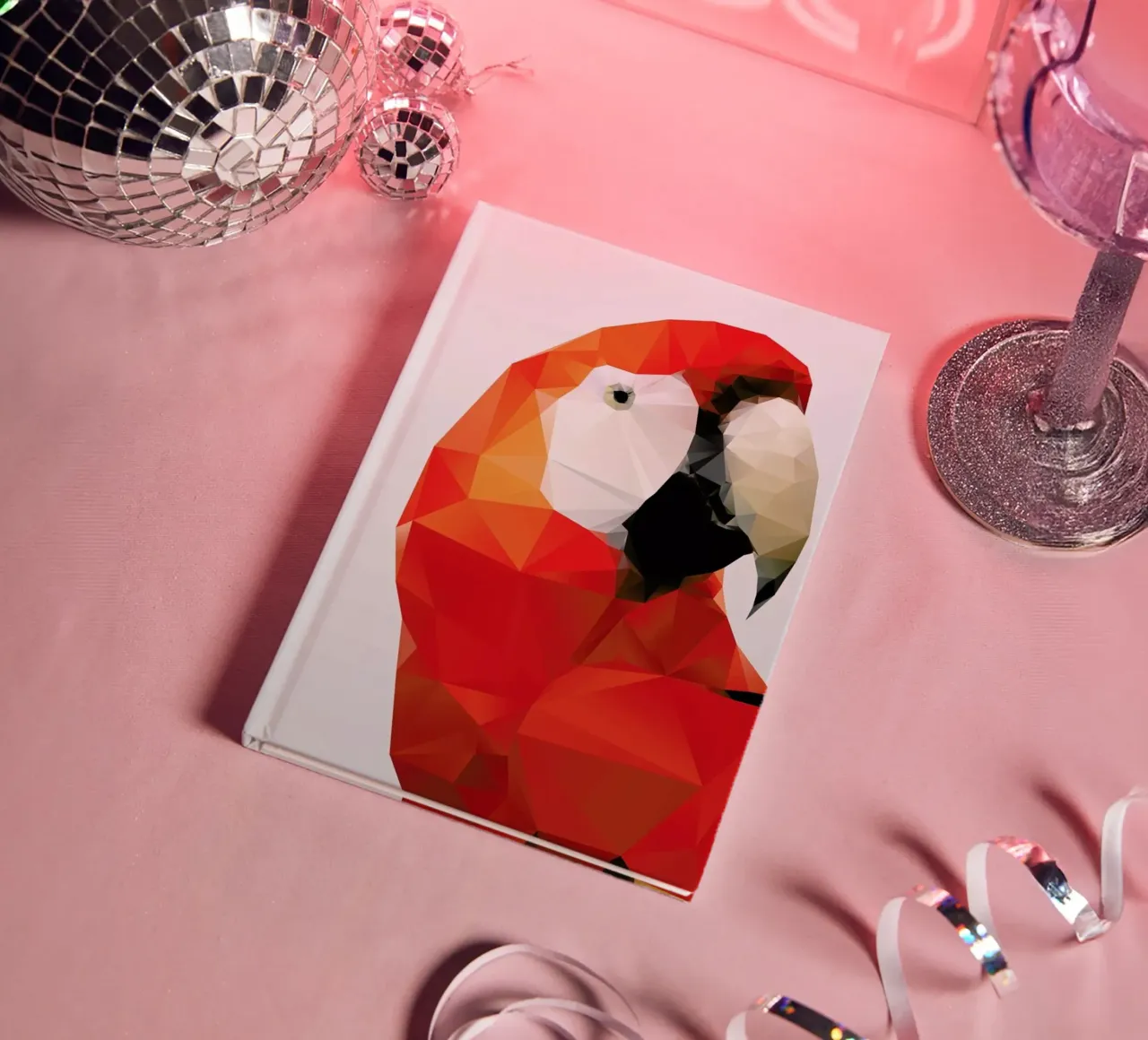 Geo Parrot Red notebook by Three Of The Possessed