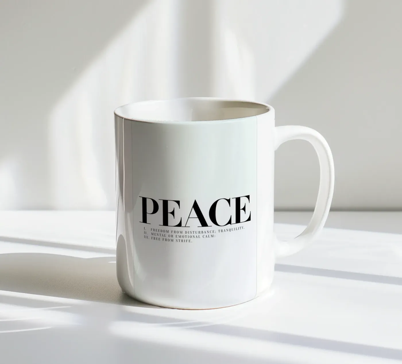 Peace ceramic mug by Honeymoon Hotel