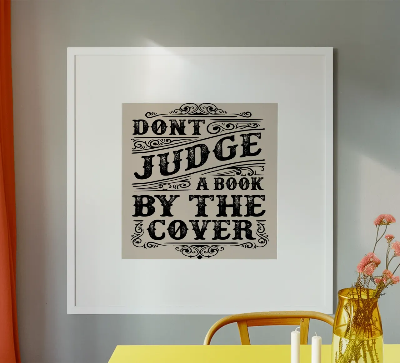 Non giudicare il libro dalla copertina poster con telaio in legno da Gunawan Rb