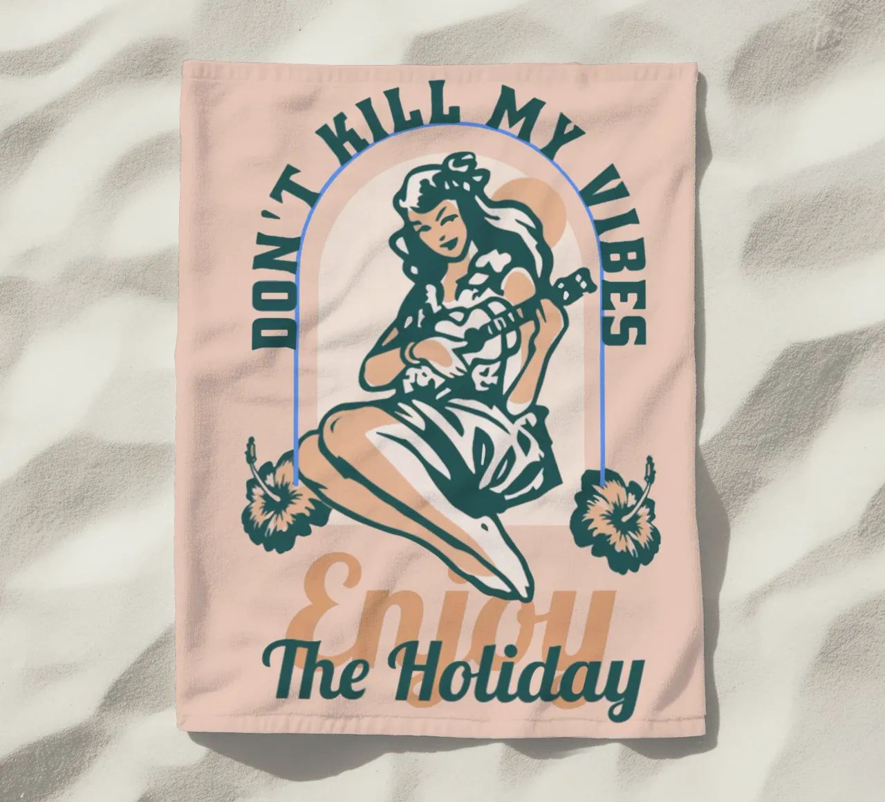 Don't Kill My Vibes beach towel by Gunawan Rb