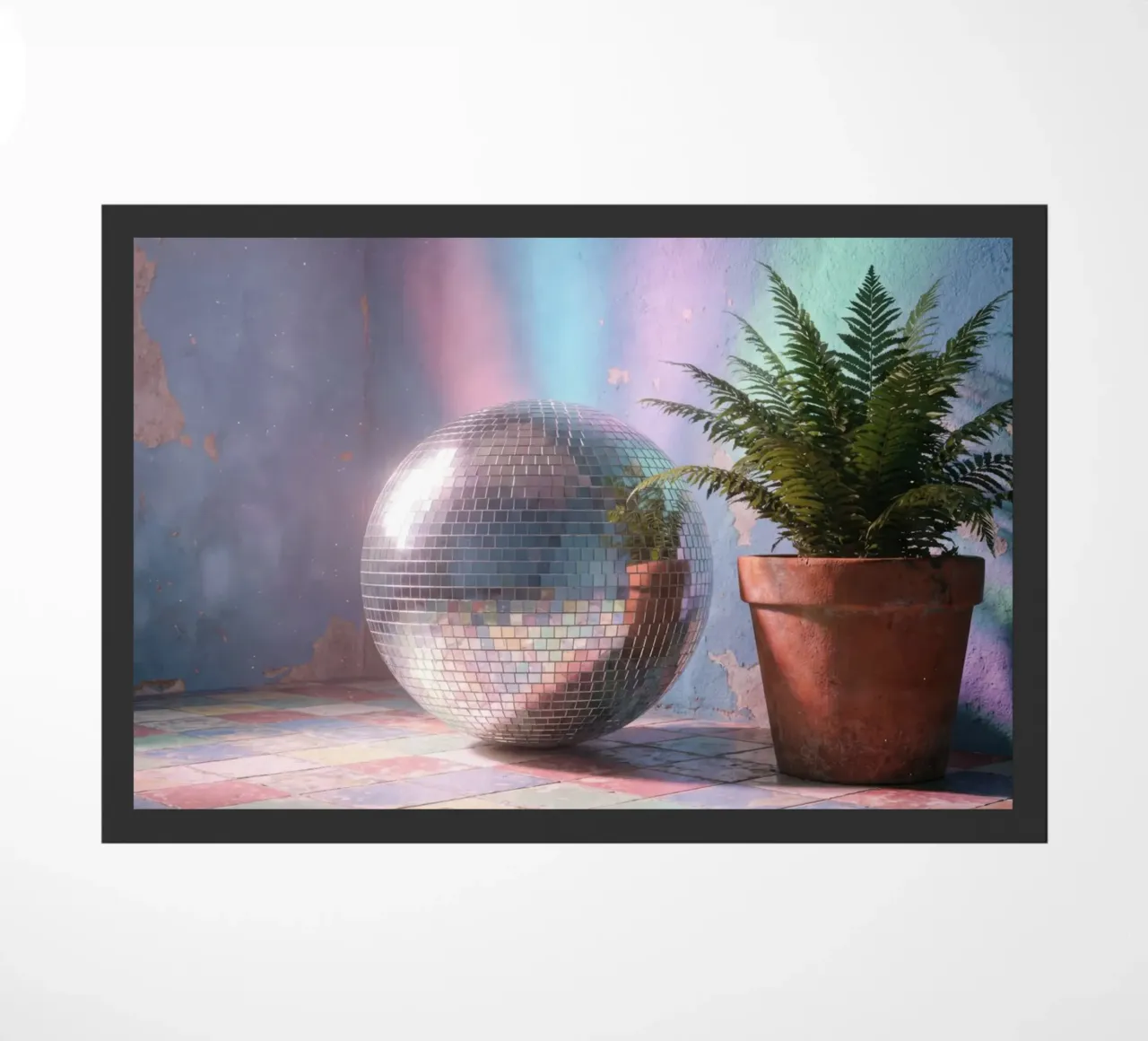 Grosse Disko Kugel, Abstrakte digitales Bild mit retro Vibes zerbino da RB-Digital-Paintings