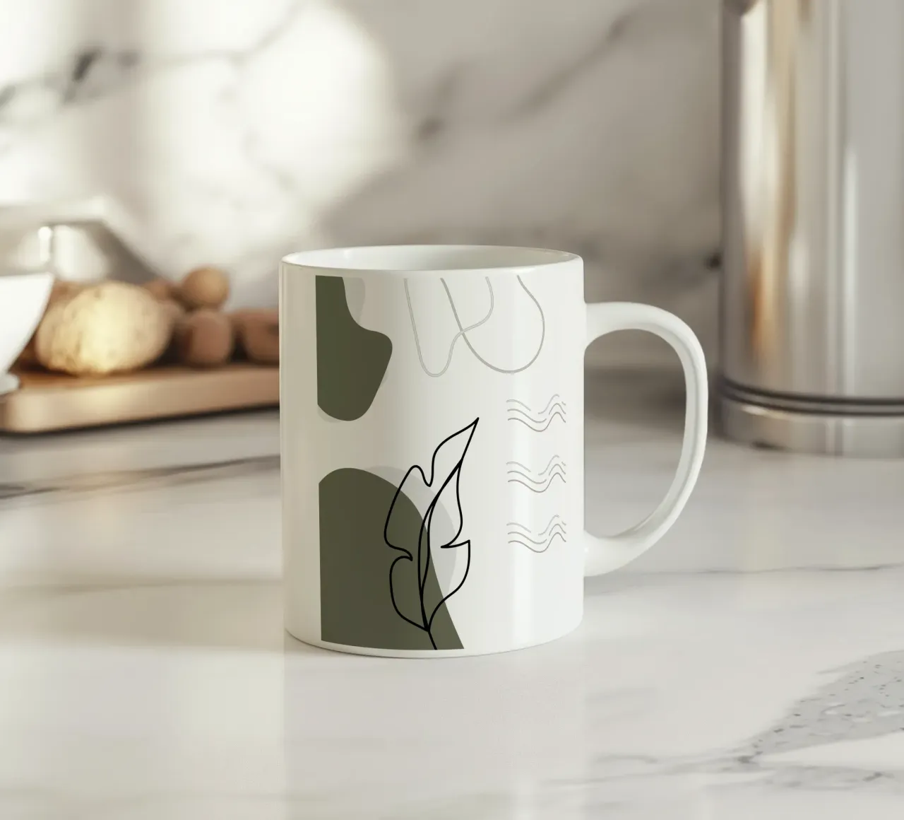 Foglia di banano minimalista tazza in ceramica da YSV MINIMALIST