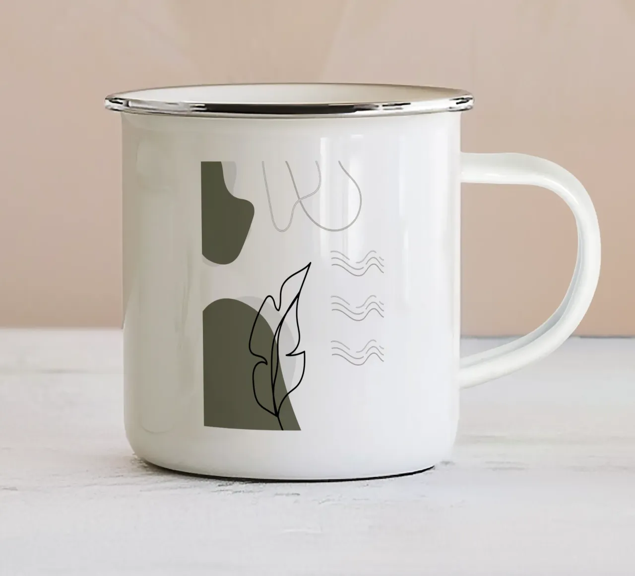 Minimalistisch bananenblad emaille mok van YSV MINIMALIST
