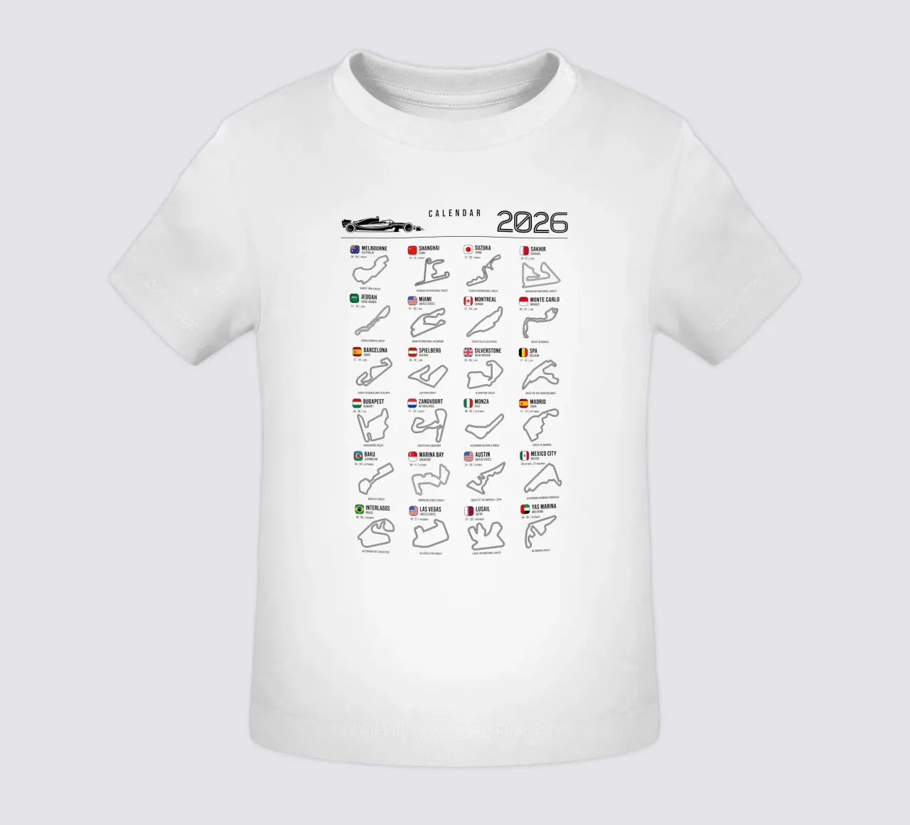 Programma Auto da corsa di Formula 2026 maglietta neonato da Mariel Toigo