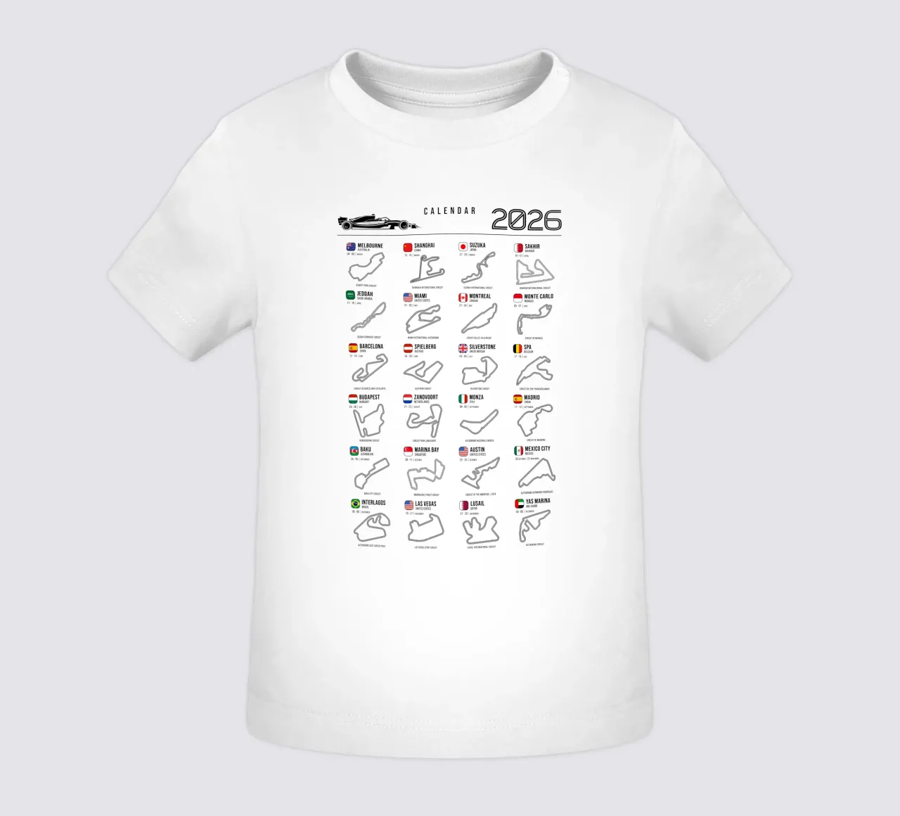 Programma Auto da corsa di Formula 2026 maglietta neonato da Mariel Toigo