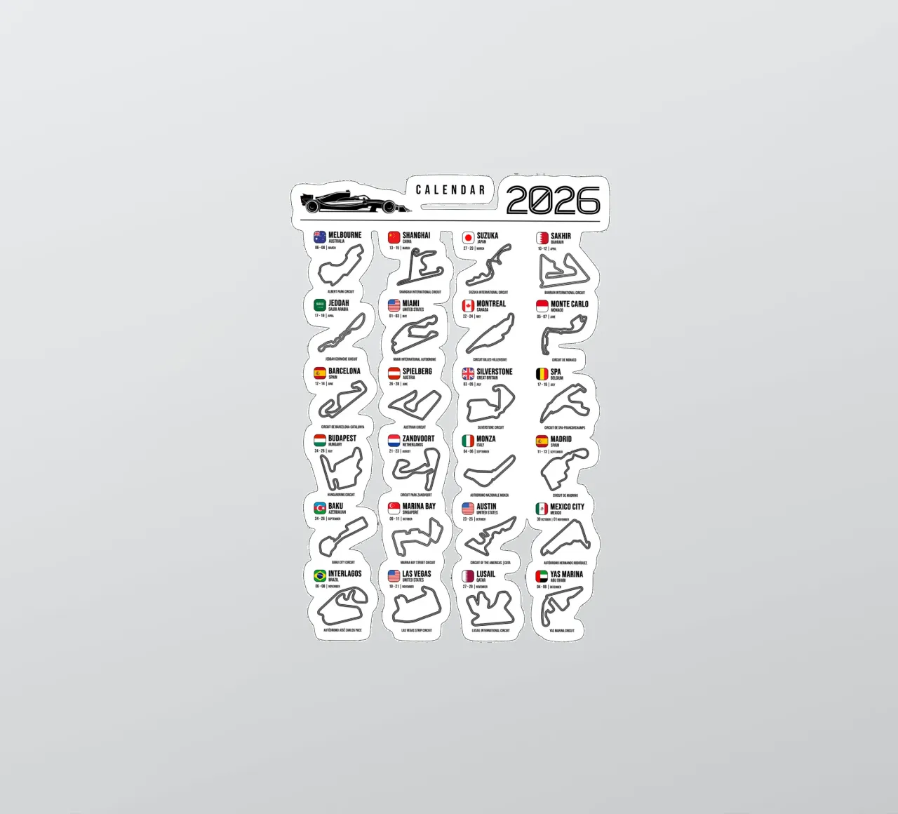 Programma Auto da corsa di Formula 2026 adesivo da Mariel Toigo