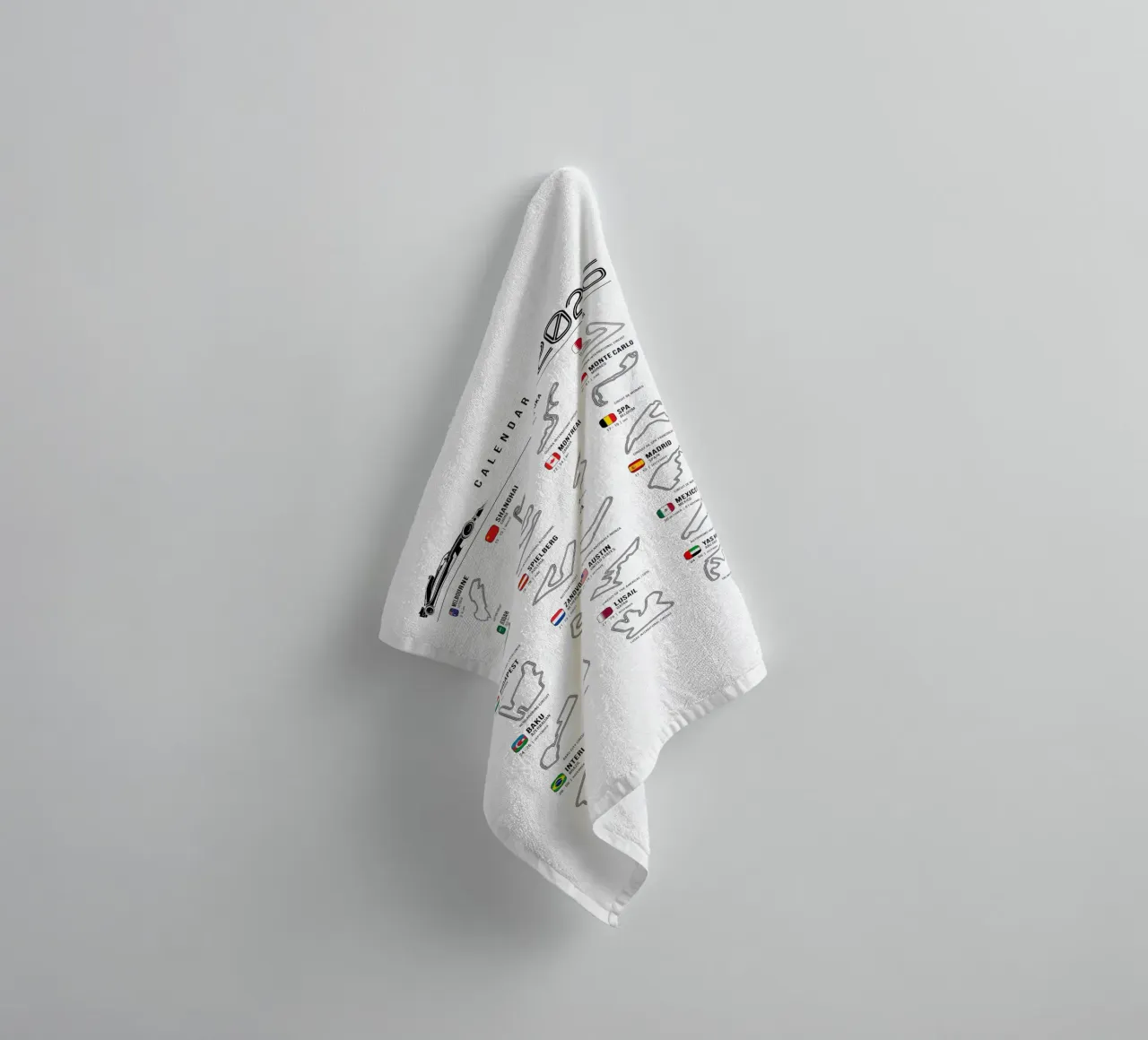 Programma Auto da corsa di Formula 2026 asciugamano da bagno da Mariel Toigo