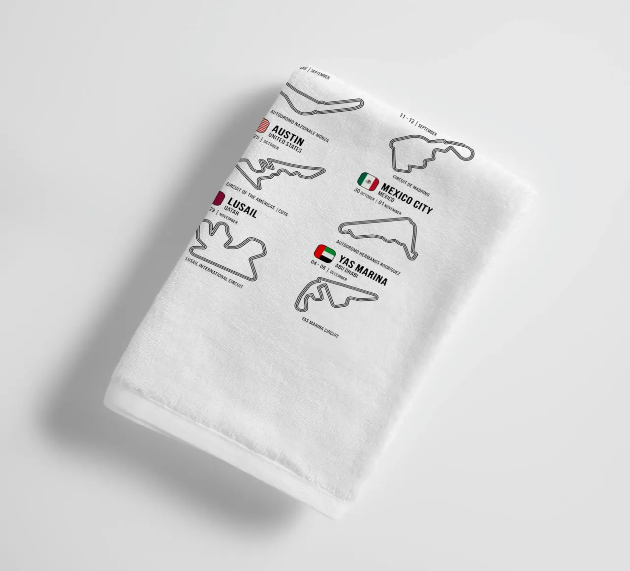 Programma Auto da corsa di Formula 2026 asciugamano da bagno da Mariel Toigo