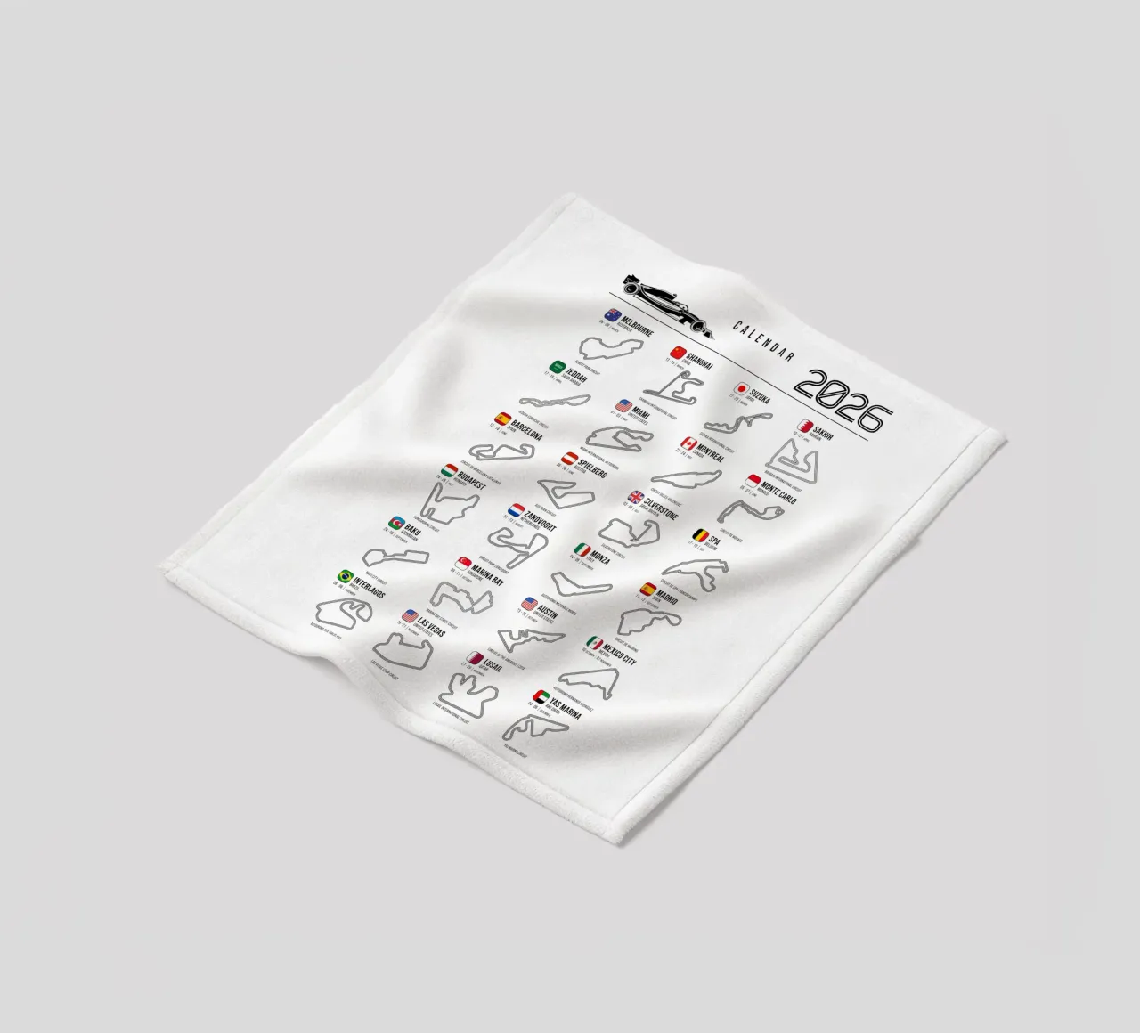 Programma Auto da corsa di Formula 2026 coperta in pile da Mariel Toigo