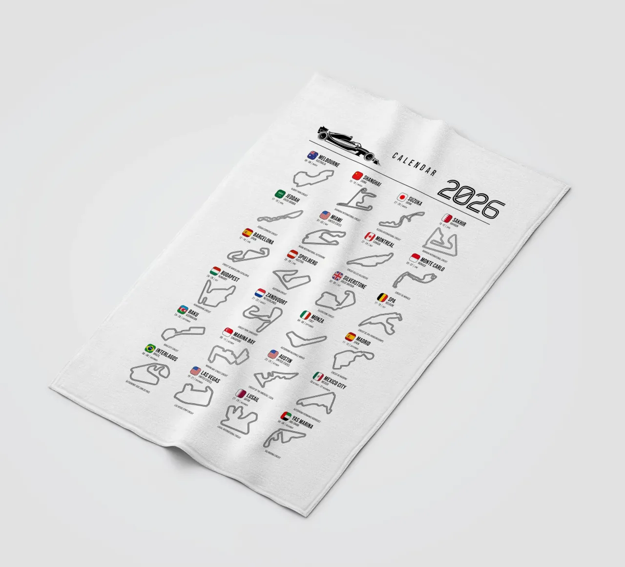 Programma Auto da corsa di Formula 2026 coperta in pile da Mariel Toigo