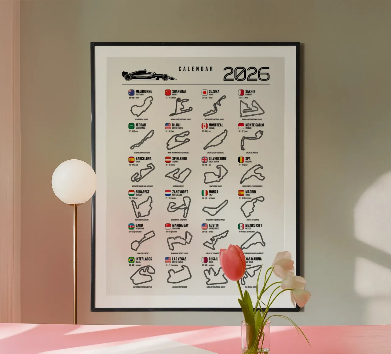 Programma Auto da corsa di Formula 2026 carta hahnemühle da Mariel Toigo