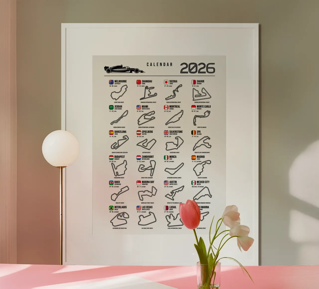 Programma Auto da corsa di Formula 2026 carta hahnemühle da Mariel Toigo