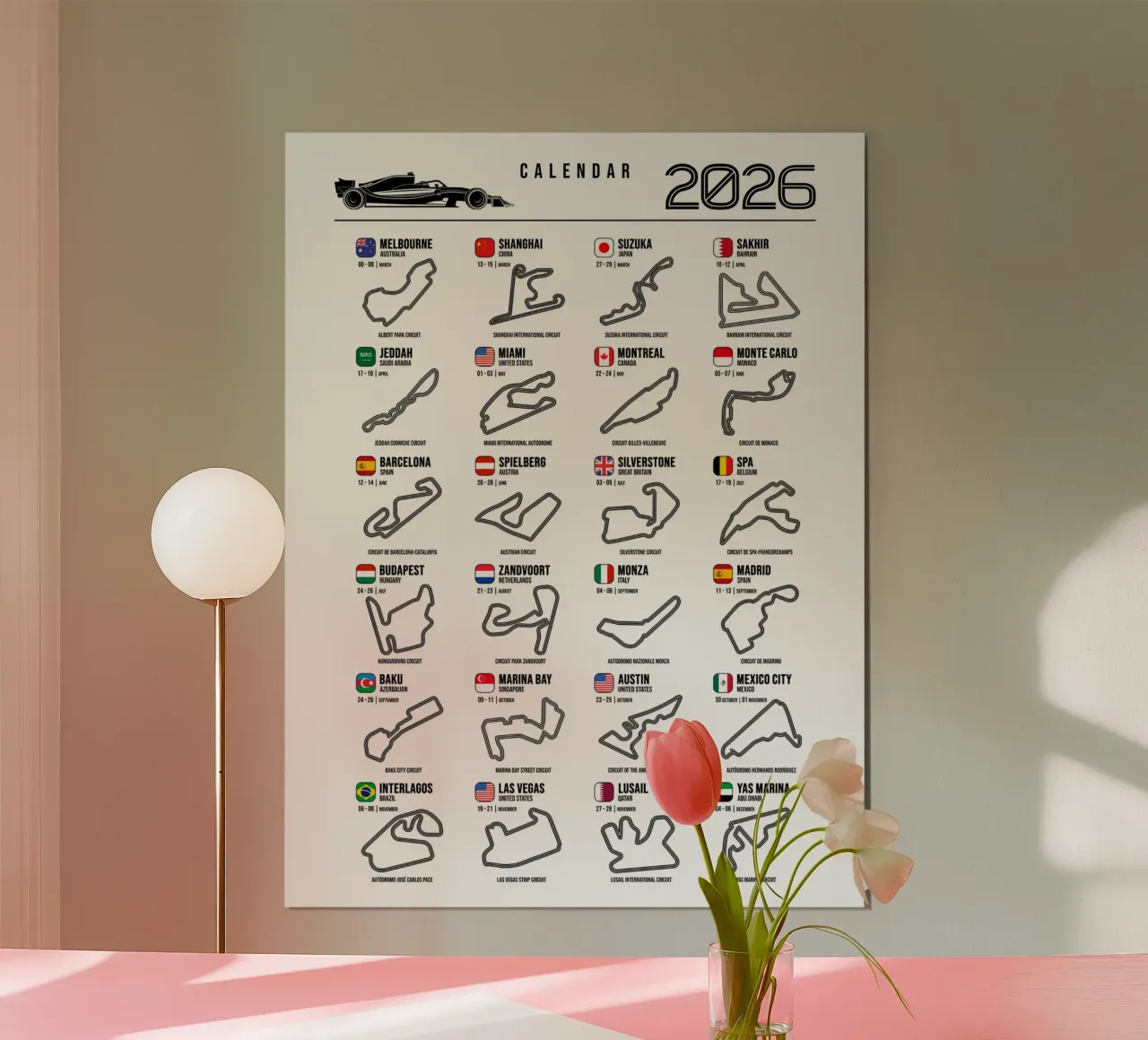 Programma Auto da corsa di Formula 2026 carta hahnemühle da Mariel Toigo