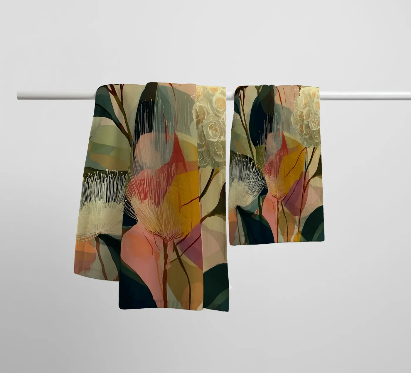 Boho Blumen badhanddoek van Jana Leonenkov Art