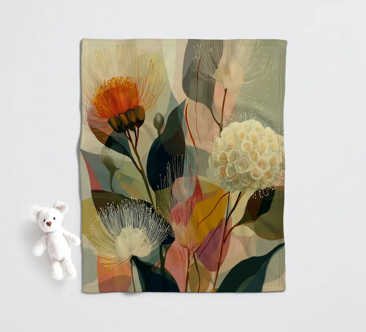 Blumen Boho coperta in pile da Jana Leonenkov Art