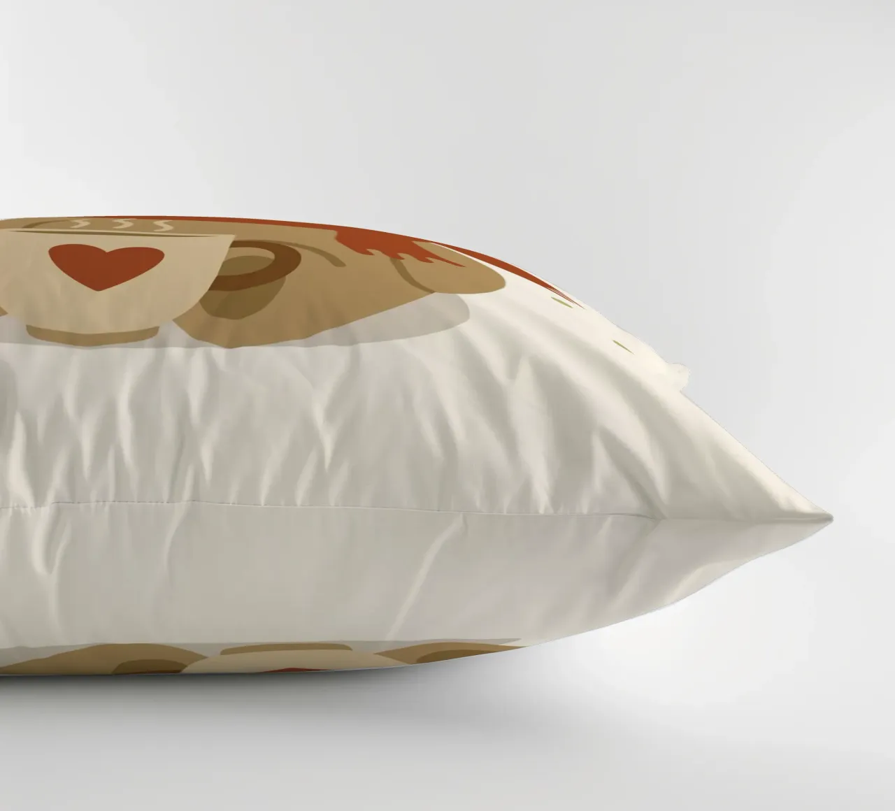 Simpatico orso in inverno con sciarpa e tazza calda cuscino da NA/MO