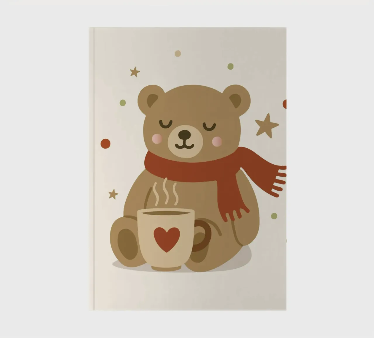 Simpatico orso in inverno con sciarpa e tazza calda diario da NA/MO