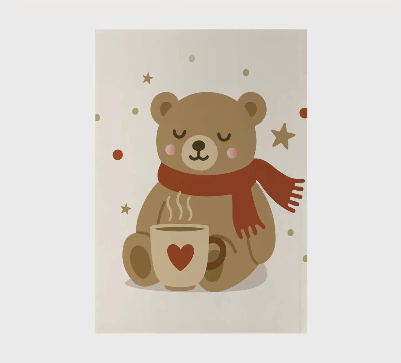 Simpatico orso in inverno con sciarpa e tazza calda diario da NA/MO