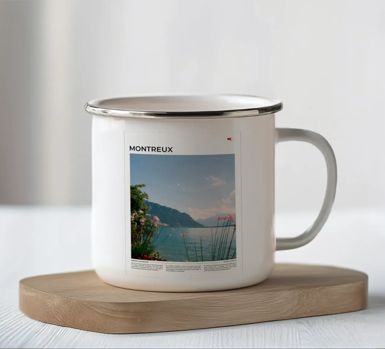 Montreux III: Typography tazza in smalto da FujiType