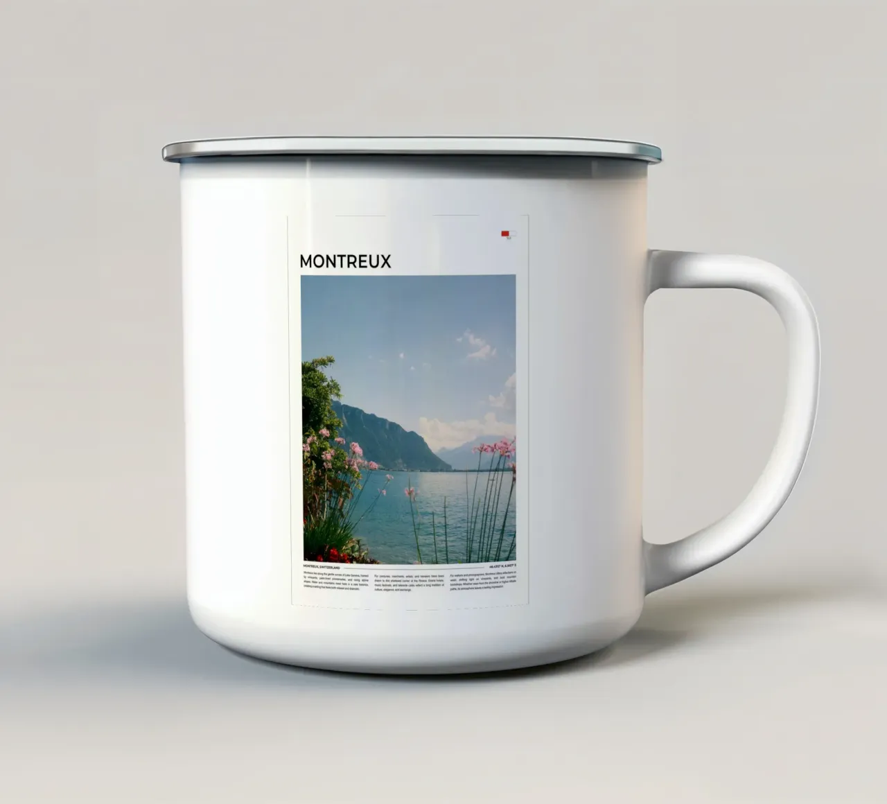 Montreux III: Typography tazza in smalto da FujiType