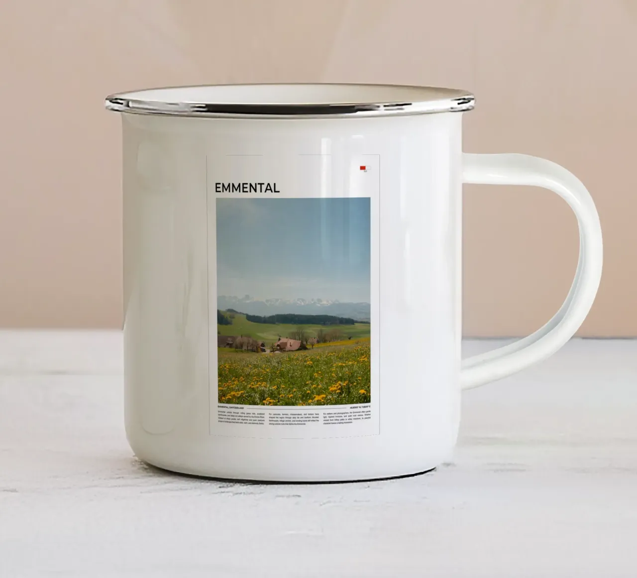 Emmental: Typography tazza in smalto da FujiType