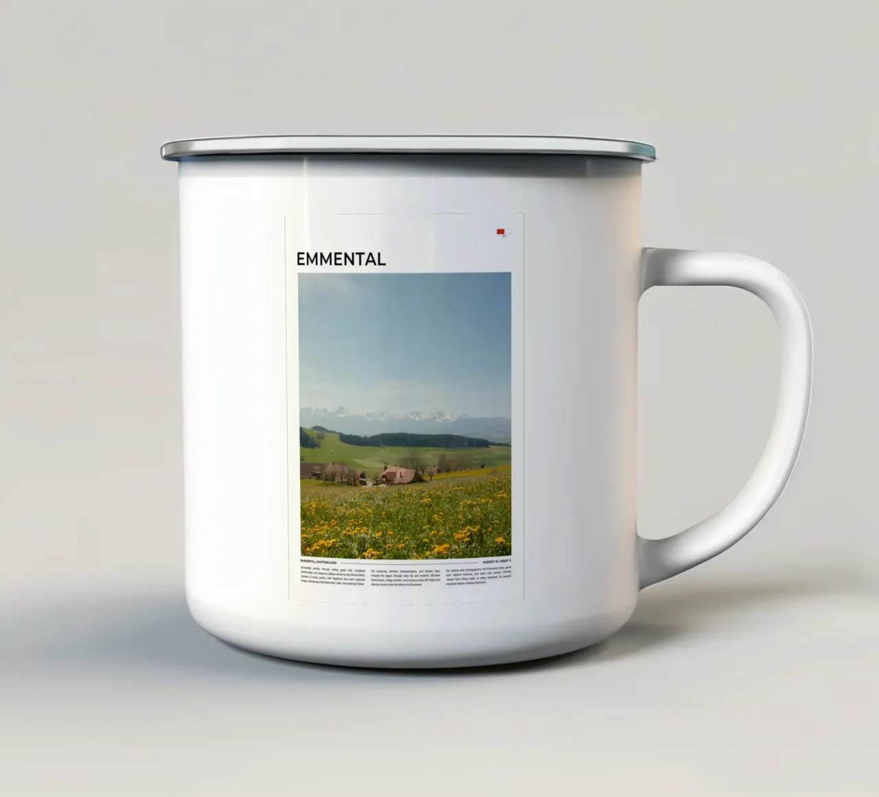 Emmental: Typography tazza in smalto da FujiType